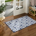 thumbnail image 3 of TOWN & COUNTRY EVERYDAY Walker Modern Diamond Everwash® Washable Multi-Use Decorative Rug, Tufted Kitchen Rug, Low-Profile Door Mat, Bedroom Rug and Bath Rug with Non-Slip Backing, Navy Blue, 24"x40", 3 of 11