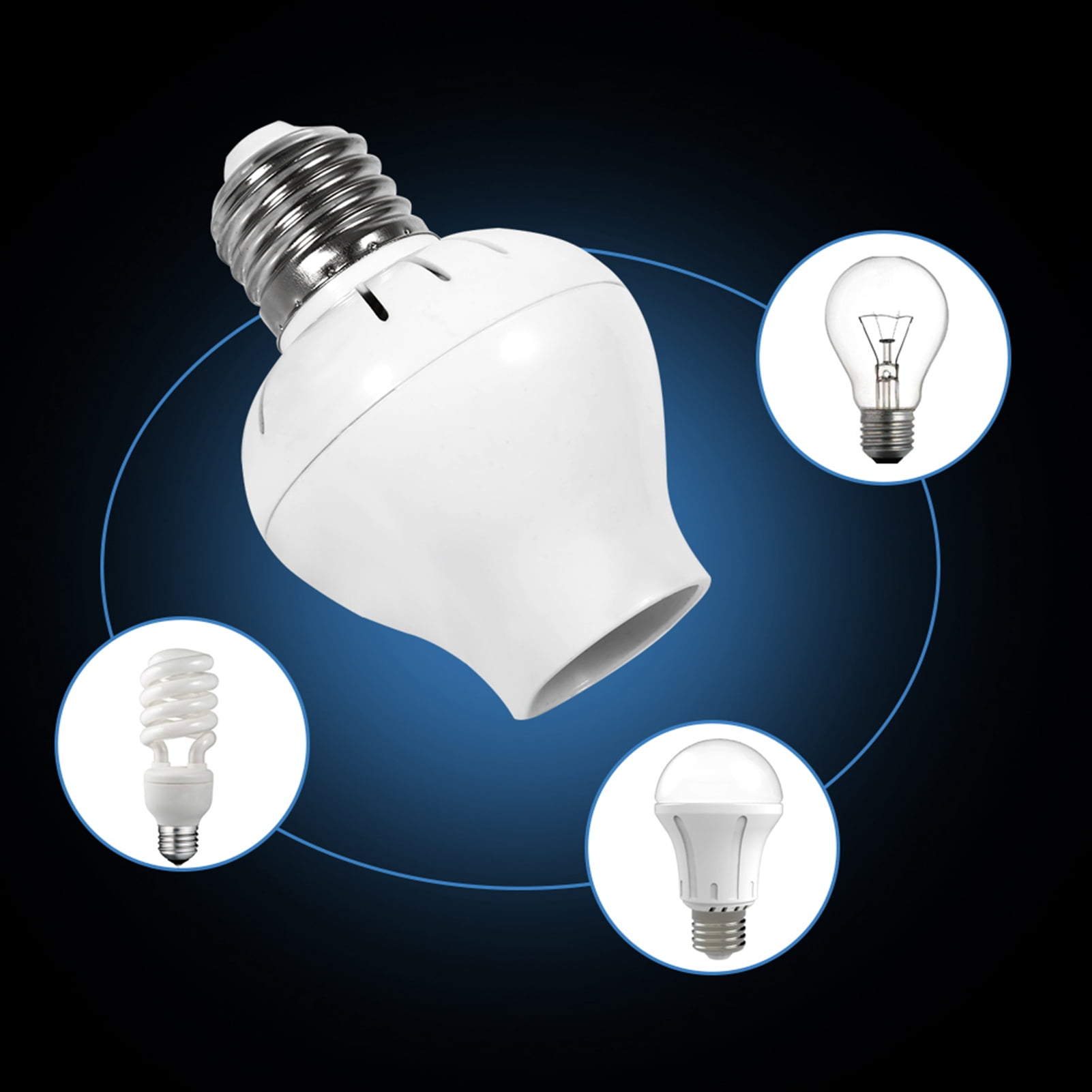 Adjustable Sensitive Lightweight Motion Sensor Light Socket, 2.4 X 3.5Inch E27 LED Sensor Light Socket, Energy Saving Lamp For Led Lights Incandescent Bulb