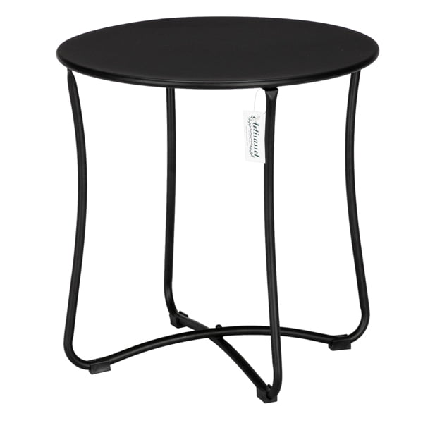 18" Small Round Patio Metal Side Snack Table, Accent AntiRust Steel