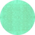 thumbnail image 1 of Ahgly Company Indoor Round Oriental Turquoise Blue Traditional Area Rugs, 8' Round, 1 of 4