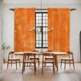 thumbnail image 3 of Orange Kitchen Curtain for Berdoom Living Room Cafe 72 Inch Length, Boho Modern Abstract Simple Distressed Pattern Tiers Curtains Light Filtering Drapes Rod Pocket Window Treatment 2 Panels 52"Wx72"L, 3 of 9