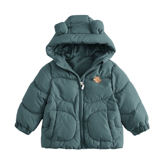 XXWXYD Baby Hooded Down Jacket Boys Girls Light Puffer Winter Coats Toddler 𝖡ear Ears Zipper Up Outerwear Down Coat 12M-6T Warm Insulated Packable