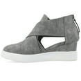 thumbnail image 3 of Journee Womens Seena Round Toe Back Heel Zip Wedge Sneakers, 3 of 10