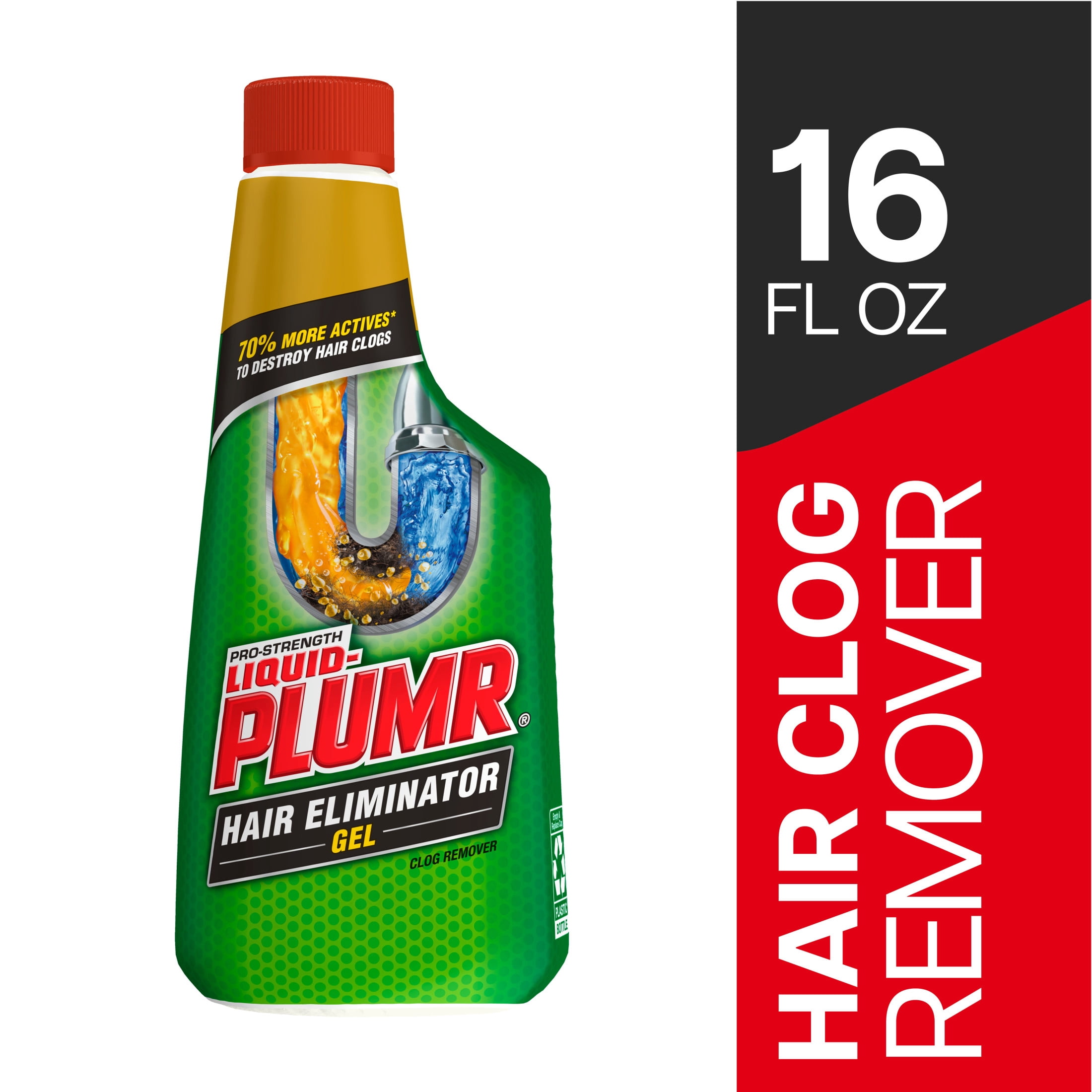 (6 pack) Liquid-Plumr Hair and Drain Clog Remover Gel, Septic Safe, Unscented, 16 fl oz