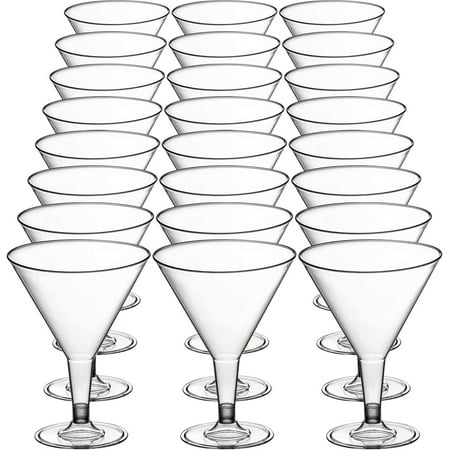 

DecorRack 24 Martini Cocktail Glasses Clear Plastic Party Cups
