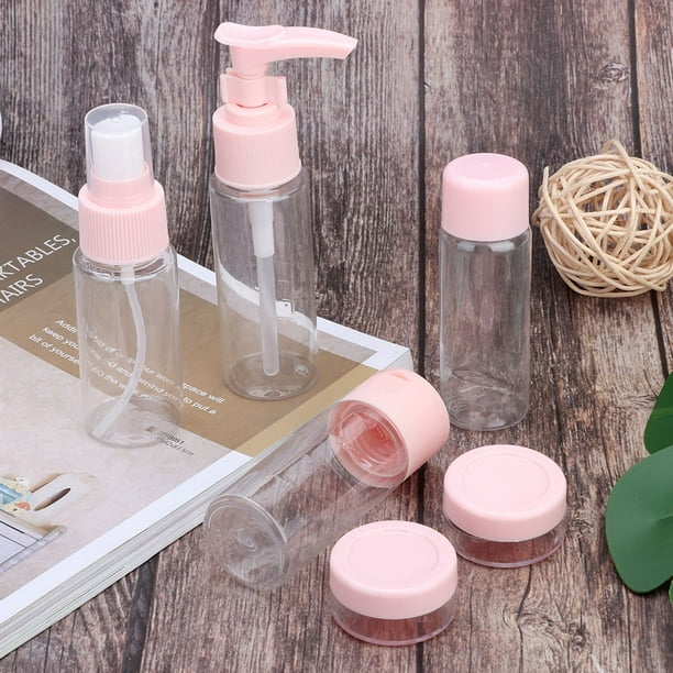 Juego de botellas de maquillaje, 7 unids/set, Kit de botellas de viaje vacías reutilizables portátiles, Kit de botellas de maquillaje muy recomendado