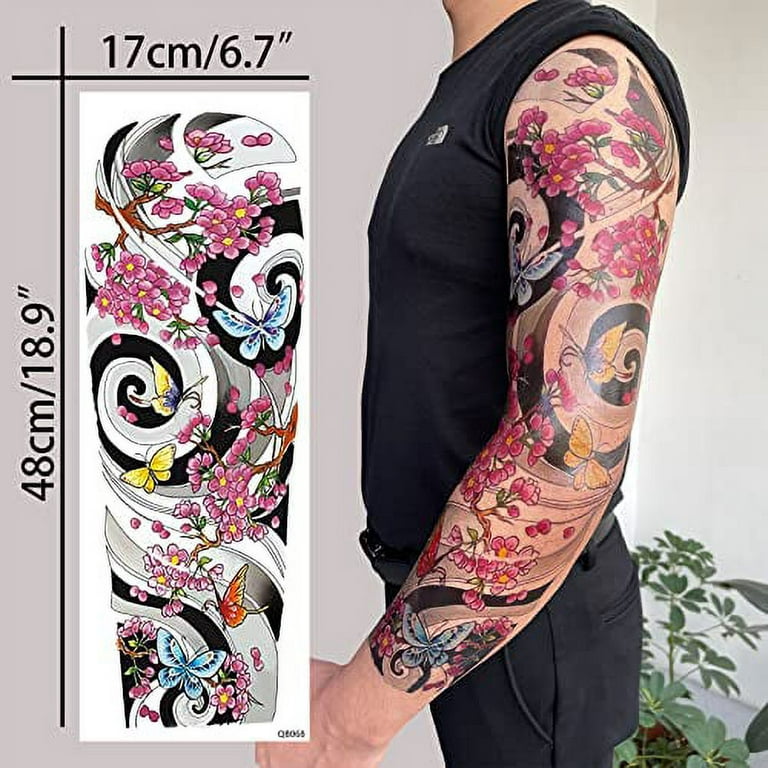 Aresvns Japanese Sleeve Tattoos for Men and Women 20 Sheets, full arm  Temporary Tattoos for adults, Waterproof Large Koi Fake Tattoos
