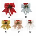 thumbnail image 3 of Nœud de Noël Couronnes Rouges Nœuds Arbre de Noël Nœud à Paillettes Nœuds Décoratifs pour Décoration de Maison Fête de Noël, 3 of 3