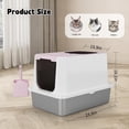 thumbnail image 3 of Enclosed Cat Litter Box: Extra Large Pink Litter Pan with Top Exit & Anti-Leak Design - Teflon Non-Stick Coating Stainless Steel Cleaning - Odor-Control in Garage Utility Room, 3 of 8