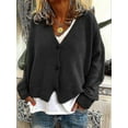 thumbnail image 2 of Womens Sweater Knitted Casual V-neck Solid Color Cardigan Sweater, 2 of 4