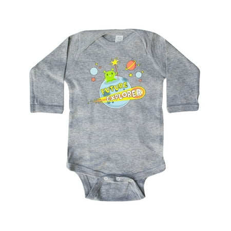 

Inktastic Future Explorer Alien in Outer Space Gift Baby Boy or Baby Girl Long Sleeve Bodysuit