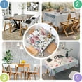 thumbnail image 4 of Pioneer Flower Floral Print Pattern Square Tablecloth,Waterproof Square Table Cover,Wipeable Spillproof Washable Table Cover for Home Kitchen Party Decor 60"x60"(152x152cm), 4 of 6