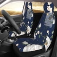 thumbnail image 3 of XMXT 2Pcs Car Seat Cover Decor Protector, Blooming White Florals Bucket Auto Front Seats Covers Fits for Cars SUVs Trucks, Universal Fit, 3 of 9