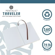 Pentalic 4x6 Brown Traveler Pocket Artist Drawing Journal, 160 Pages, 74 lb Paper