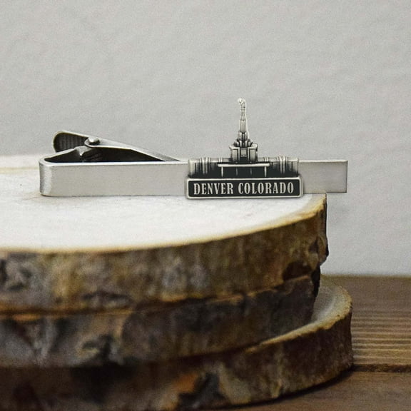 Denver Colorado Temple Antique Silver Temple Tieclip by Ringmasters