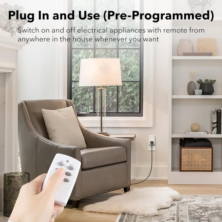 BN-LINK, Wireless Remote Control Outlet, 1250W/10A, 3 Outlets