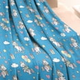 thumbnail image 3 of Blue Cartoon Unicorn Gift Balloon Cloud Pattern Blanket,Comfortable Soft Flannel Throw Blanket,All Season,Warm Lightweight Blankets for Sofa Bed Couch Living Room Chair,30"x40", 3 of 4