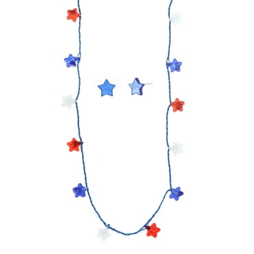 Way to Celebrate Americana Star Motif Light Up Necklace