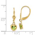 thumbnail image 5 of 14K Yellow Gold 5mm Heart Peridot Dangle Earrings, 5 of 5