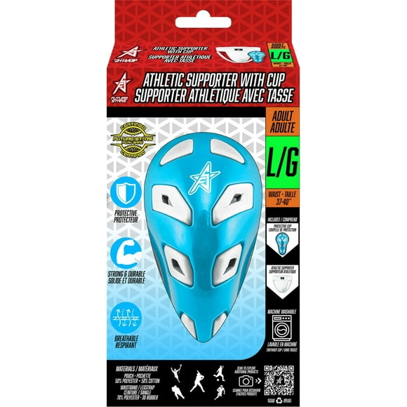 Future Stars Athletic Supporter avec Jock Cup et sangle de soutien - Adulte - Grande taille - Équipement de protection antimicrobien, lavable en machine, de style professionnel