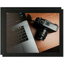 ArtToFrames 24" x 24" Satin Black Tall Picture Frame, 24x24 inch Black Wood Poster Frame (WOM-1852), 2 Pack