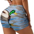 thumbnail image 1 of Fotbe Mallard Duck Swimming In A River Shorts Sin Costuras – Shorts Deportivos de Cintura Alta para Mujer, Elásticos para Gimnasio, Yoga, Running o Ciclismo-Large, 1 of 8