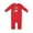 Red, variant on Knitted Raccoon Baby Romper Coveralls