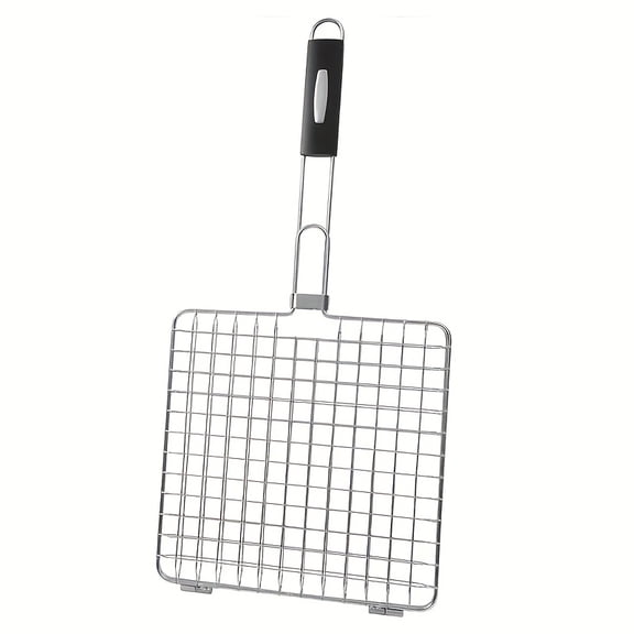 Stainless Steel BBQ Grill Basket – Large Capacity Flip Grilling Rack, Ideal for Fish/Shrimp/Vegetables, Outdoor Cooking Accessory for BBQ/Camping/Picnics, Easy Clean & Store, Perfect Father’s Gift