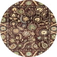thumbnail image 1 of Ahgly Company Tapis Rond Abstrait Cuivre Vert Oriental, 5 Pieds Rond, 1 of 6