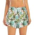 thumbnail image 2 of Picia Watercolor Palm Tree Pattern Women's 2 in 1 Athletic Running Shorts High Waisted Workout Casual Gym Sweat Shorts with Comfy Liner Zipper Pockets-Medium, 2 of 9