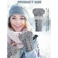 thumbnail image 2 of 3 Pairs Fingerless Winter Gloves Faux Fur Crochet Warm Middle Length Thumb Hole Fingerless Gloves Arm Warmers, 2 of 7