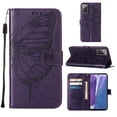 thumbnail image 1 of Galaxy Note 20 Ultra Wallet Case, Embossed Butterfly PU Leather Credit Card Holder Slots Full Body Protection Kickstand Flip Shockproof TPU Phone Cover for Samsung Galaxy Note 20 Ultra, Purple, 1 of 7