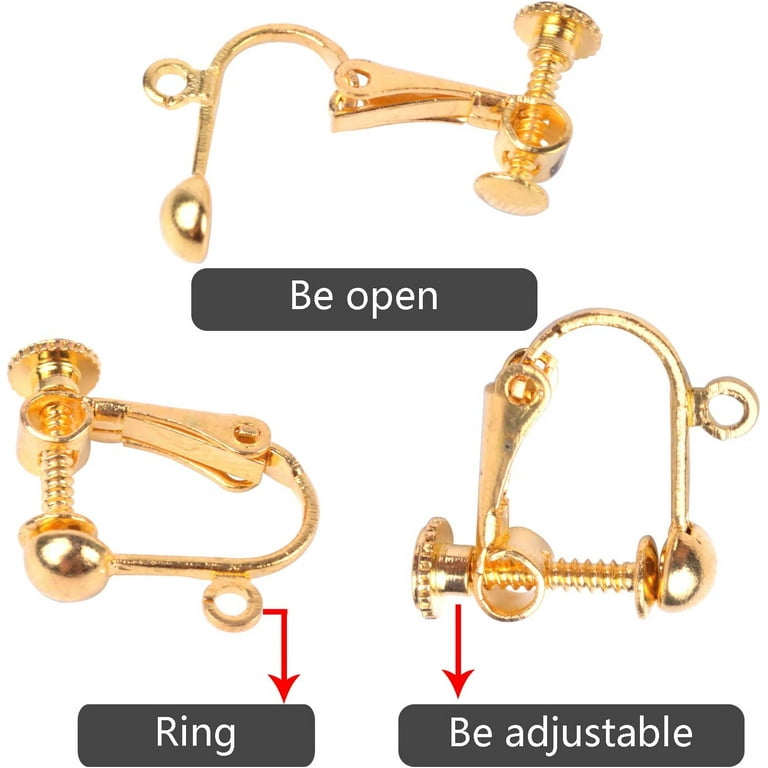 Rose Gold-Plated Brass Clip-On Earring with Loop (1 Pair)