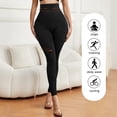 thumbnail image 6 of Athlemo Women's Slimming Anti Cellulite Compression Leggings Leg Shaper High Waist Black Pants Black, 6 of 7