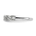 thumbnail image 3 of Auriga 14k White Gold Criss-Cross 1/8 carat Diamond Complete Wedding Band for Women Size-7, 3 of 6