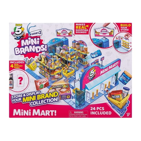 5 Surprise Mini Brands Series 2 Electronic Mini Mart with 4 Mystery Mini Brands Playset by ZURU