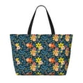 thumbnail image 2 of Xecao Blue Floral for versatile beach bag for women includes zipper pockets and waterproof material, ideal for vacations and adventures., 2 of 7
