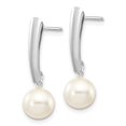 thumbnail image 4 of Auriga Fine Jewelry 14K White Gold 6-7mm White Pearl Dangle Earrings for Women (L- 20mm, W- 6 to 7mm), 4 of 5