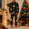 thumbnail image 4 of KeShDi Christmas Pajamas Men's Christmas Fashion Christmas Plaid Print Tops And Pants Pajama Suit Homewear Black L, 4 of 5