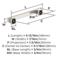 thumbnail image 3 of Amerock Hybridize 5-1/16 inch Center-to-Center Satin Nickel Cabinet Pull, 10 Pack, 3 of 4