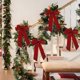 thumbnail image 1 of Conjunto de adornos para árbol de Navidad | Decoraciones colgantes de lazos de poliéster rojo y bastón de caramelo | Detalles de decoración navideña | Molduras festivas interiores y exteriores |, 1 of 6