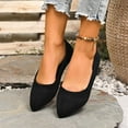 thumbnail image 6 of Xfvqtps Womens Fashion Pointed Toe Suede Flats Easy on Comfortable Casual Shoes for Year Round Daily Use Black, 6 of 7