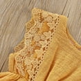thumbnail image 5 of Baby Girl Lace Romper Set, Ruffle Sleeve, Solid Color Jumpsuit with Headband, 5 of 6