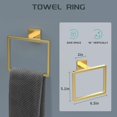 thumbnail image 5 of 7 Piece Gold Bathroom Hardware Set with Brushed Gold Bathroom Accessories - Square 2 Towel Bars Towel Rack Stainless Steel 23-Inch, 5 of 12