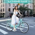 thumbnail image 2 of Womens Bikes 26 inch, 7 speed Beach Cruiser Bikes w/Dual Brakes and Back Seat, Comfortable Commuter Bike, City Street Bicycles, Hybrid Bikes for Adults Ladies Womens, Adjustable Seat Height, Cyan, 2 of 9
