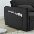 thumbnail image 6 of Modern Velvet Pull Out Sleeper Sofa Bed, Small Convertible Loveseat Couch with Pillows for Living Room Bedroom Apartment, 6 of 12