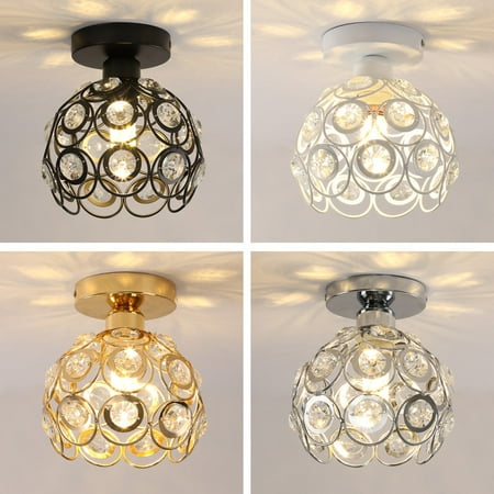 

Iron Crystal Light Hollow Pattern Minimalist Ceiling Lamp For Aisle Bedroom Corridor Balcony Entrance Porch