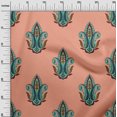 thumbnail image 2 of oneOone Cotton Poplin Peach Fabric Leaves & Paisley Block Sewing Material Print Fabric By The Yard 56 Inch Wide, 2 of 4
