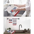 thumbnail image 5 of Independence Day Dish Towels Set, Waffle Weave Kitchen Towels 2 Pieces, Star Stripe Flag Eucalyptus Red Blue Microfiber Hair Face Bath Tea Towel Absorbent Quick Drying Cleaning Dish Cloths, 12"x12", 5 of 7