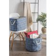 thumbnail image 2 of Contemporary Home Living 18" Navy Blue and White Geometric Design Rectangular Large Bin, 2 of 2